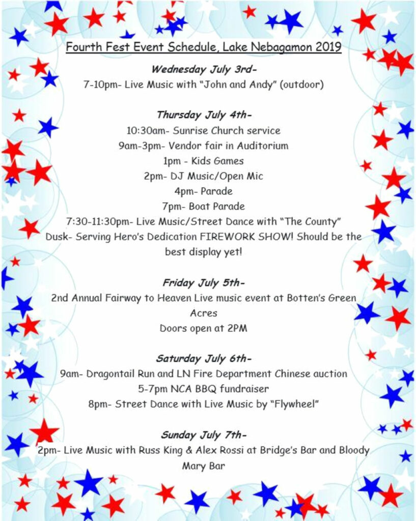 4th of July Events Nebagamon Community Association